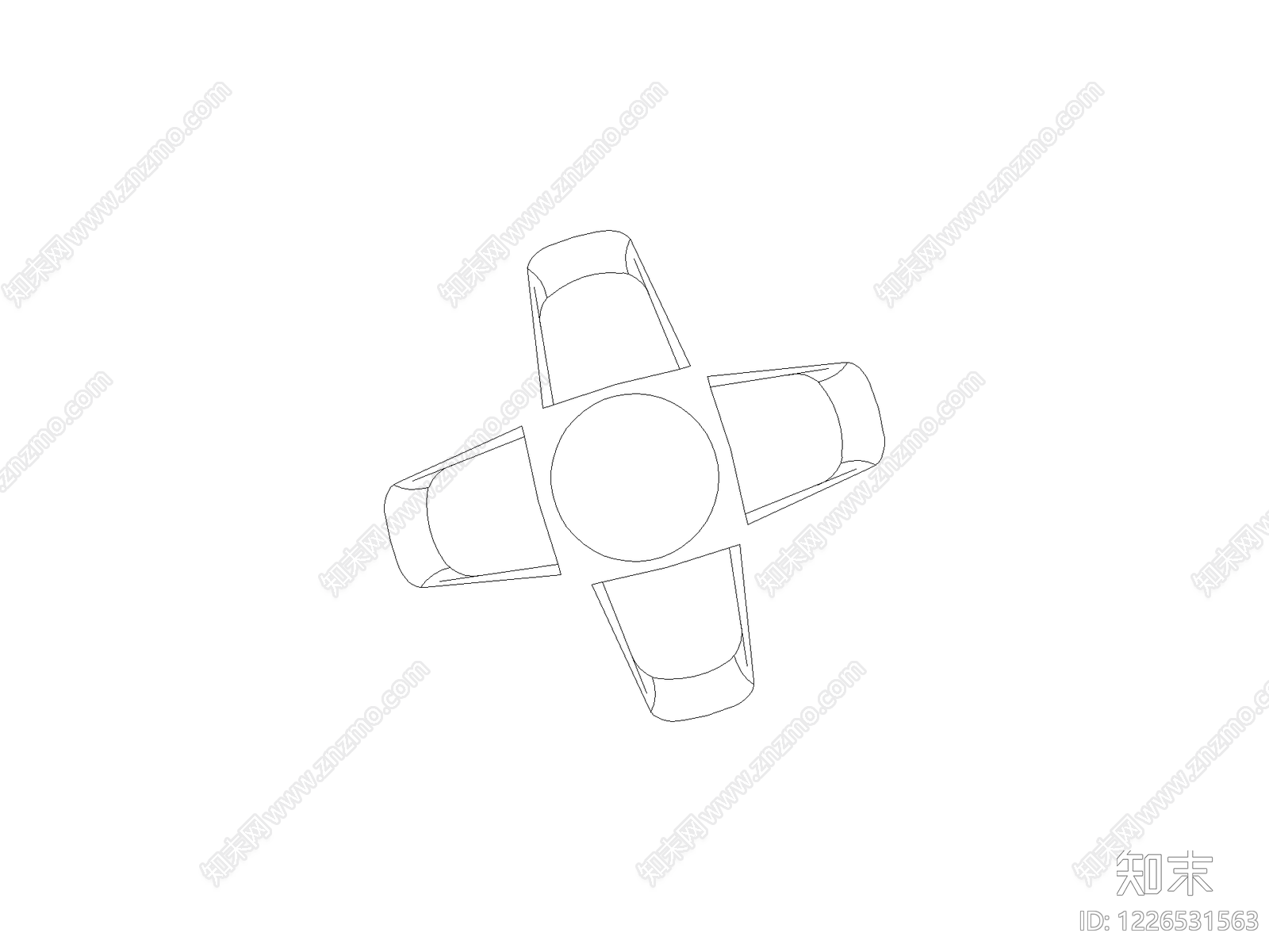 现代桌子CAD图纸