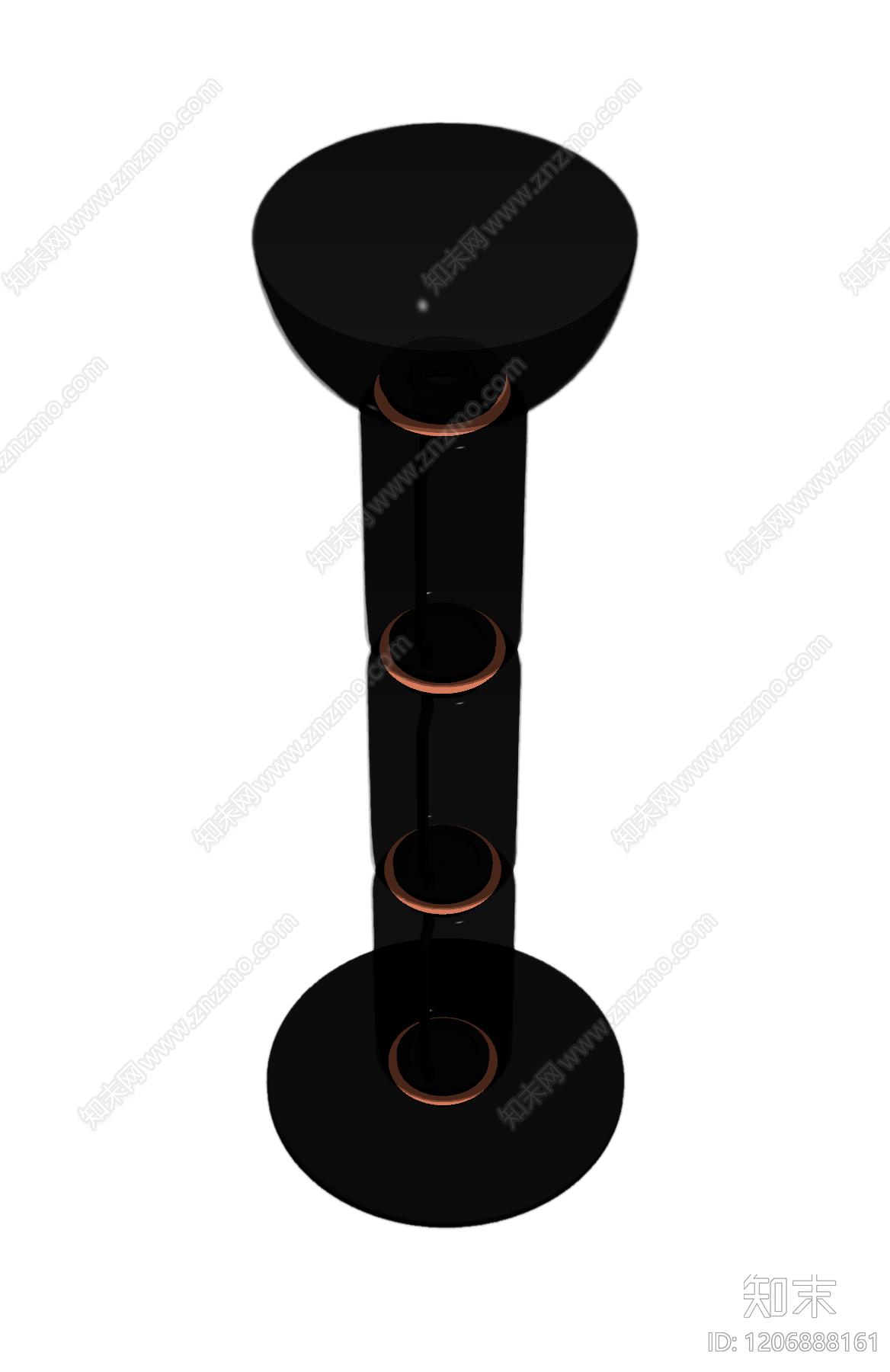 黑色立柱灯3D模型下载【ID:1206888161】