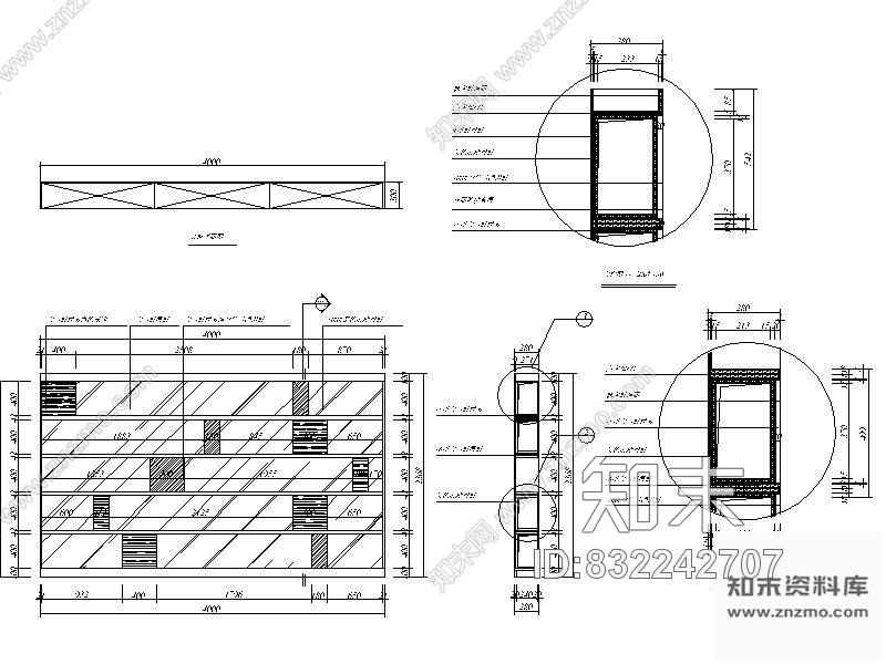 图块/节点书柜详图3施工图下载【ID:832242707】