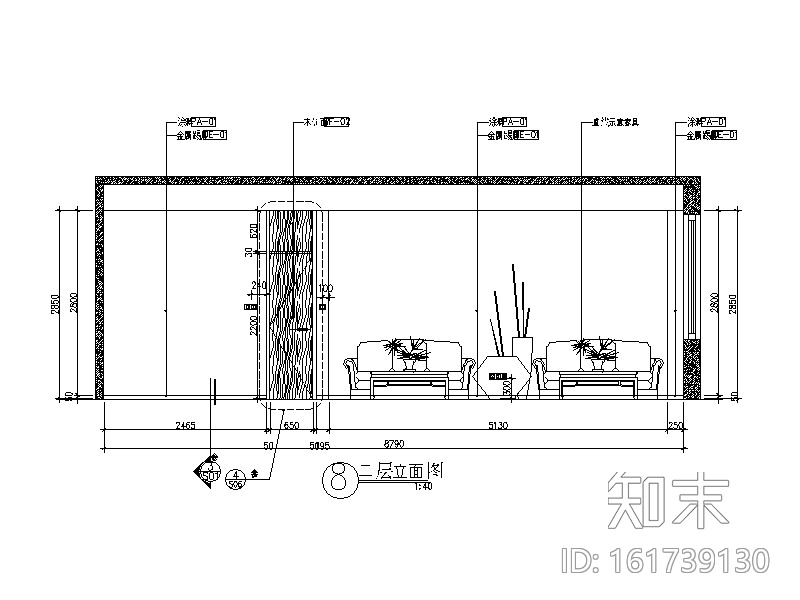 别墅楼办公室设计CAD施工图（含效果图）施工图下载【ID:161739130】