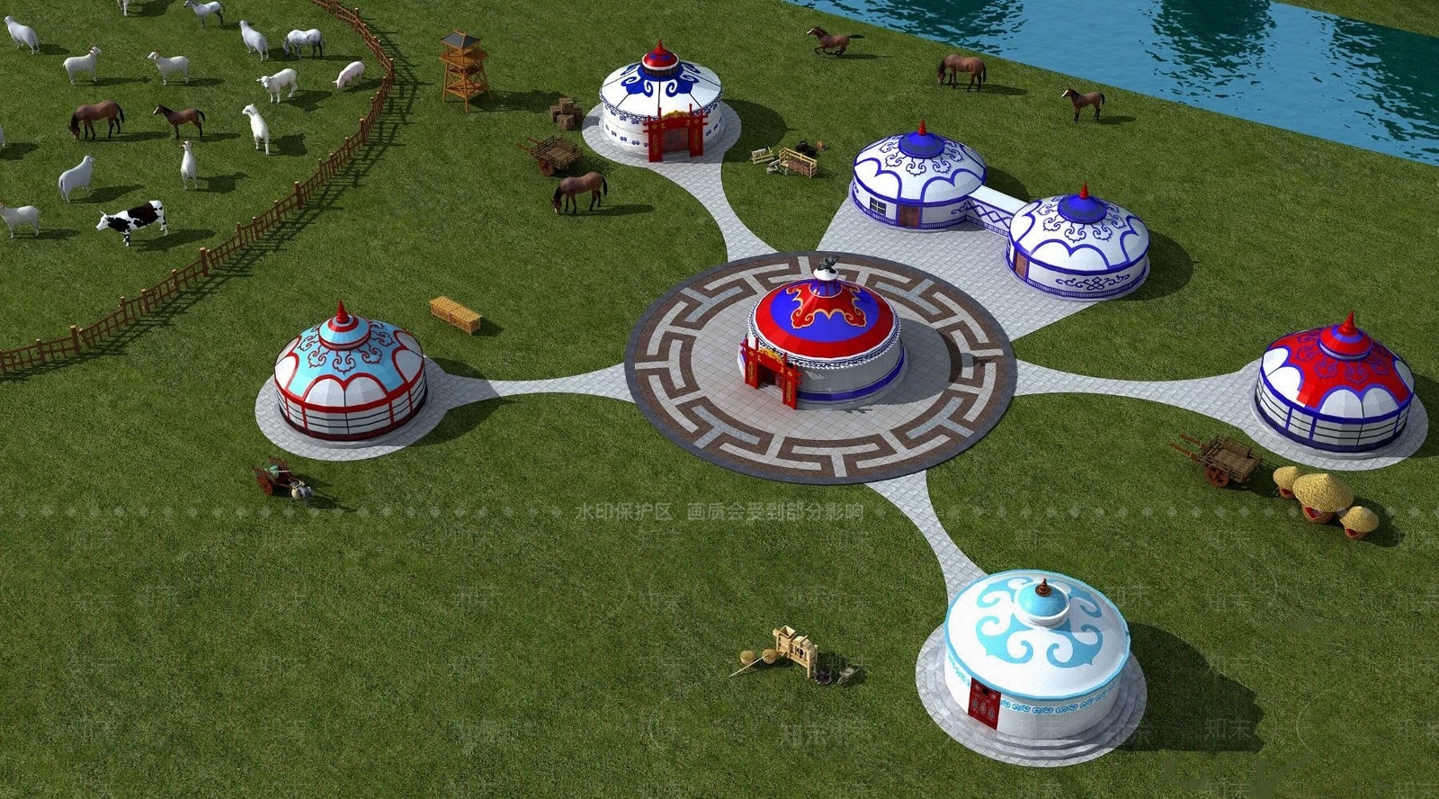 现代蒙古包3D模型下载【ID:271874611】