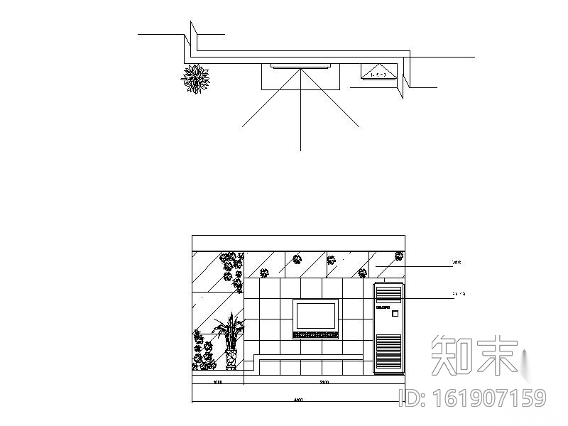 三居室内装修图cad施工图下载【ID:161907159】