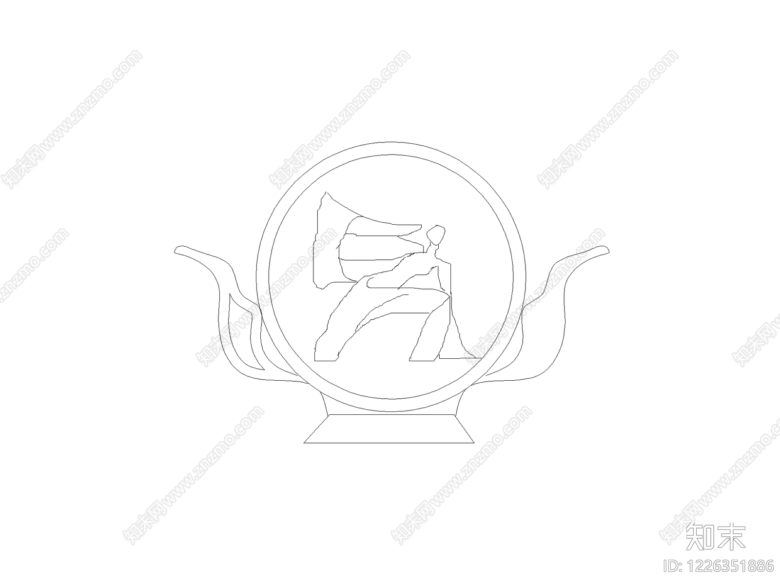 现代摆件CAD图纸