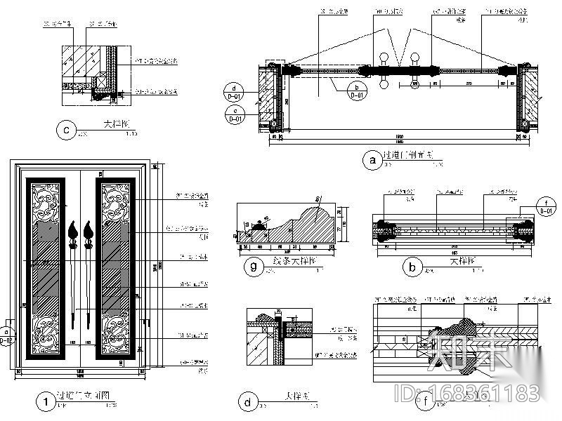 双扇门施工图下载【ID:168361183】
