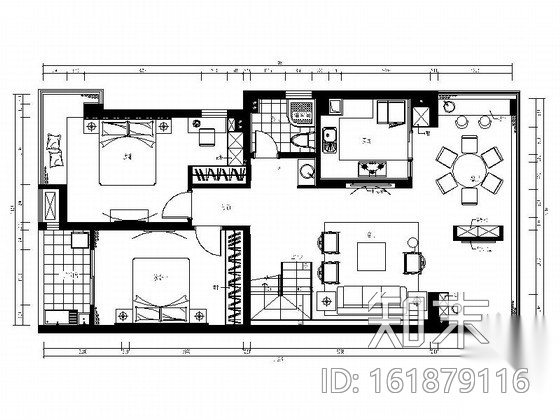 [福州]江景水岸豪宅新中式风格复式装修图（含效果）cad施工图下载【ID:161879116】