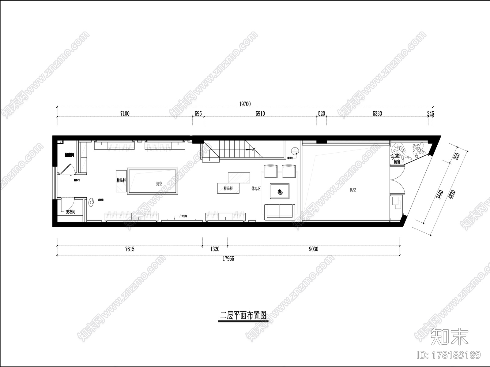 现代服装店|效果图+CAD施工图cad施工图下载【ID:178189189】