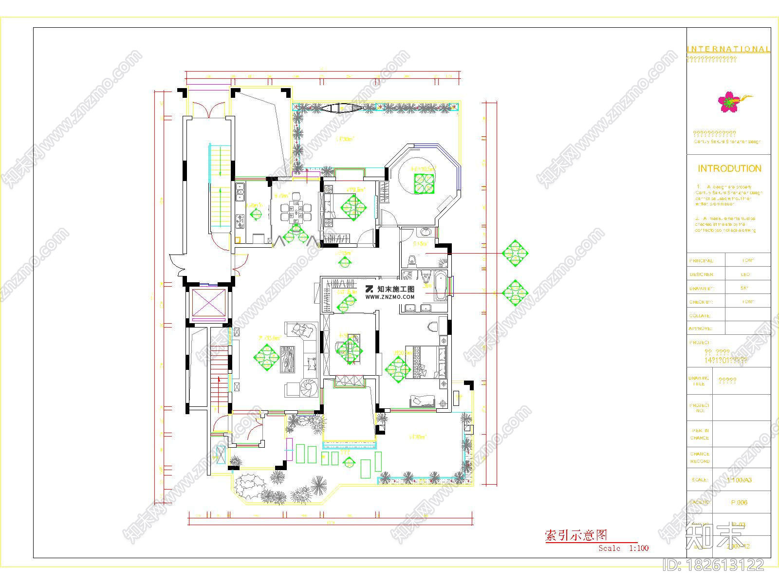 东南亚风格CAD建筑施工图效果图下载施工图下载【ID:182613122】