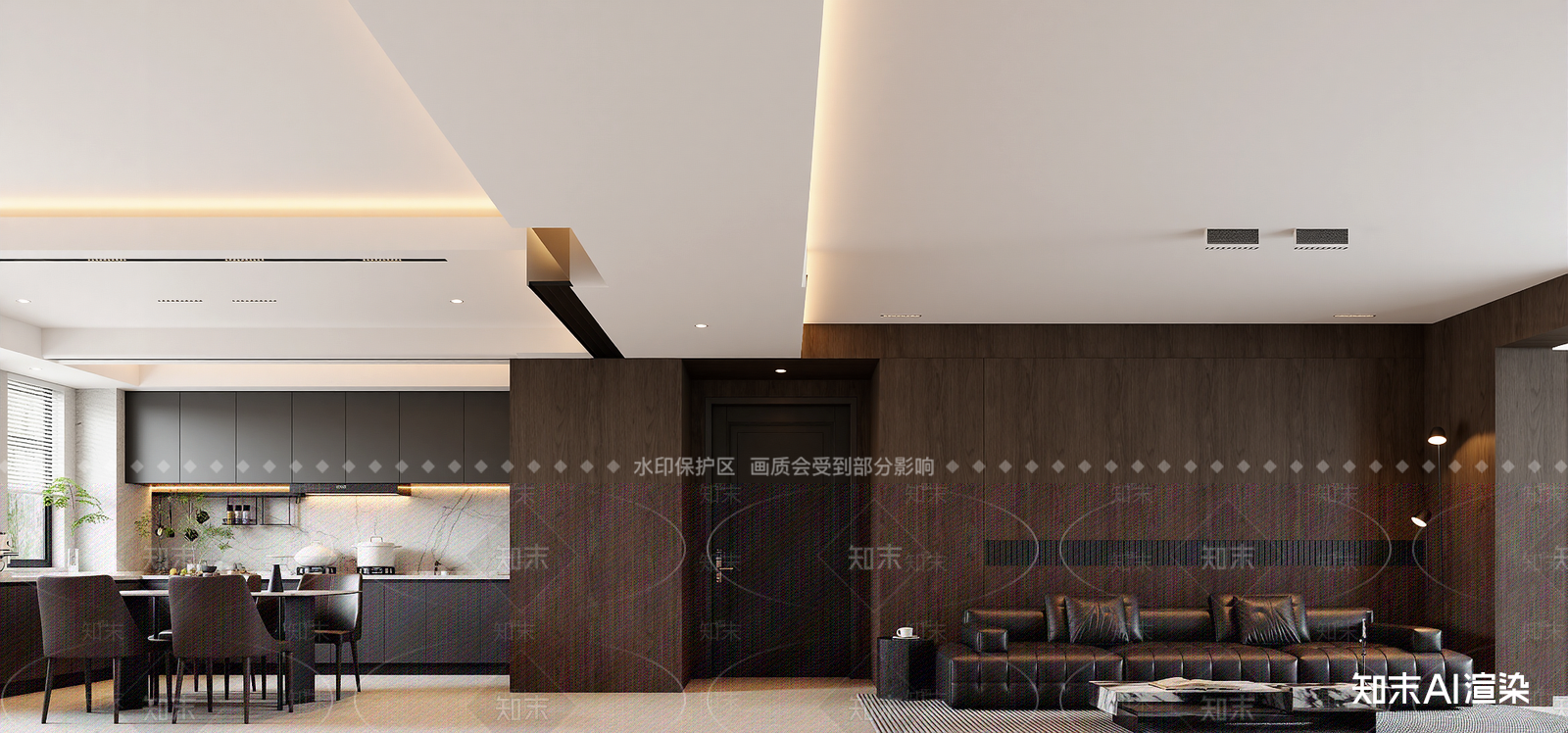 现代客餐厅3D模型下载【ID:1215923434】