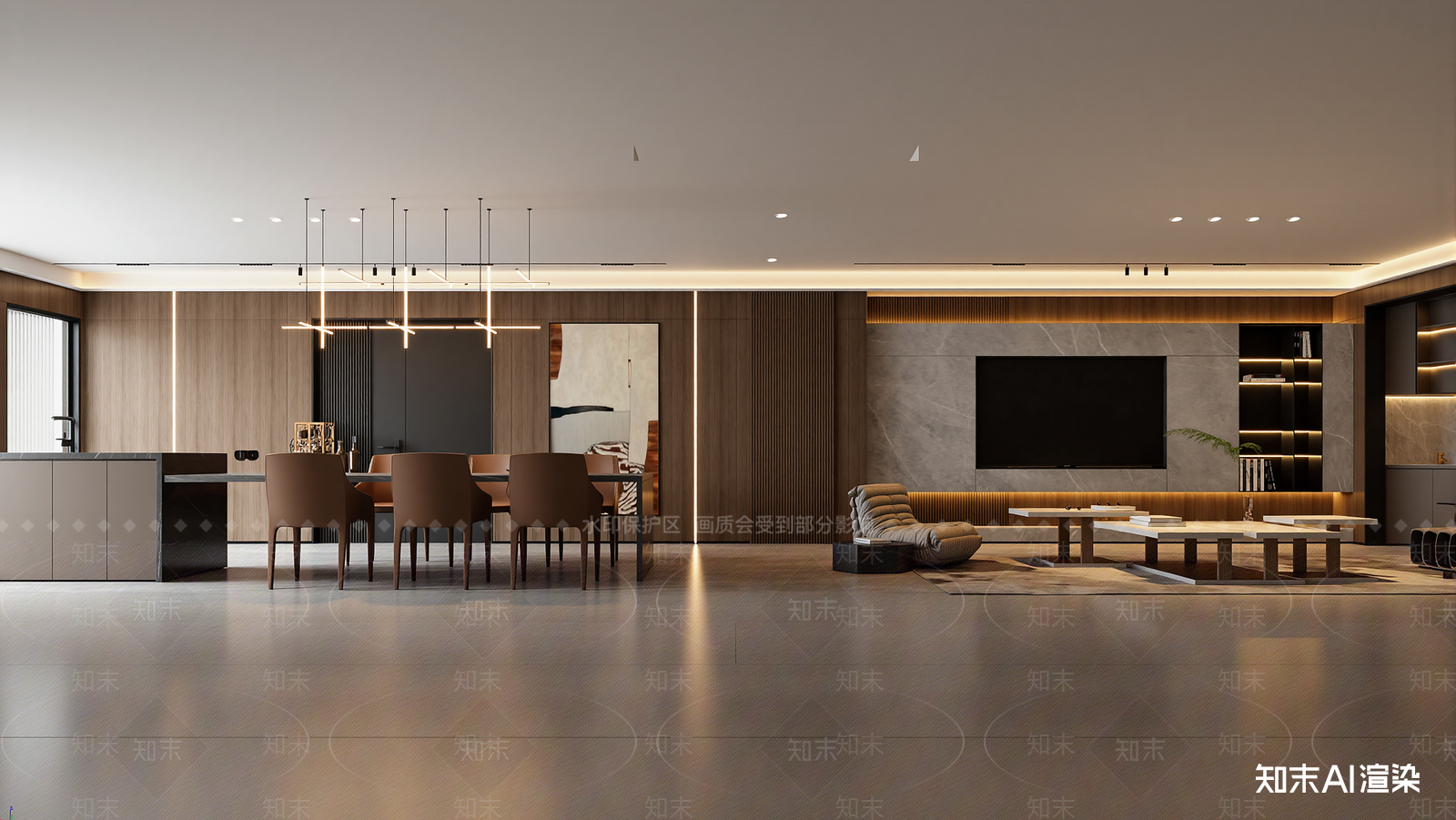 现代客餐厅3D模型下载【ID:1221802895】