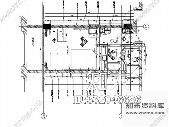 施工图杭州新古典酒店大床间客房室内施工图施工图下载【ID:532046686】