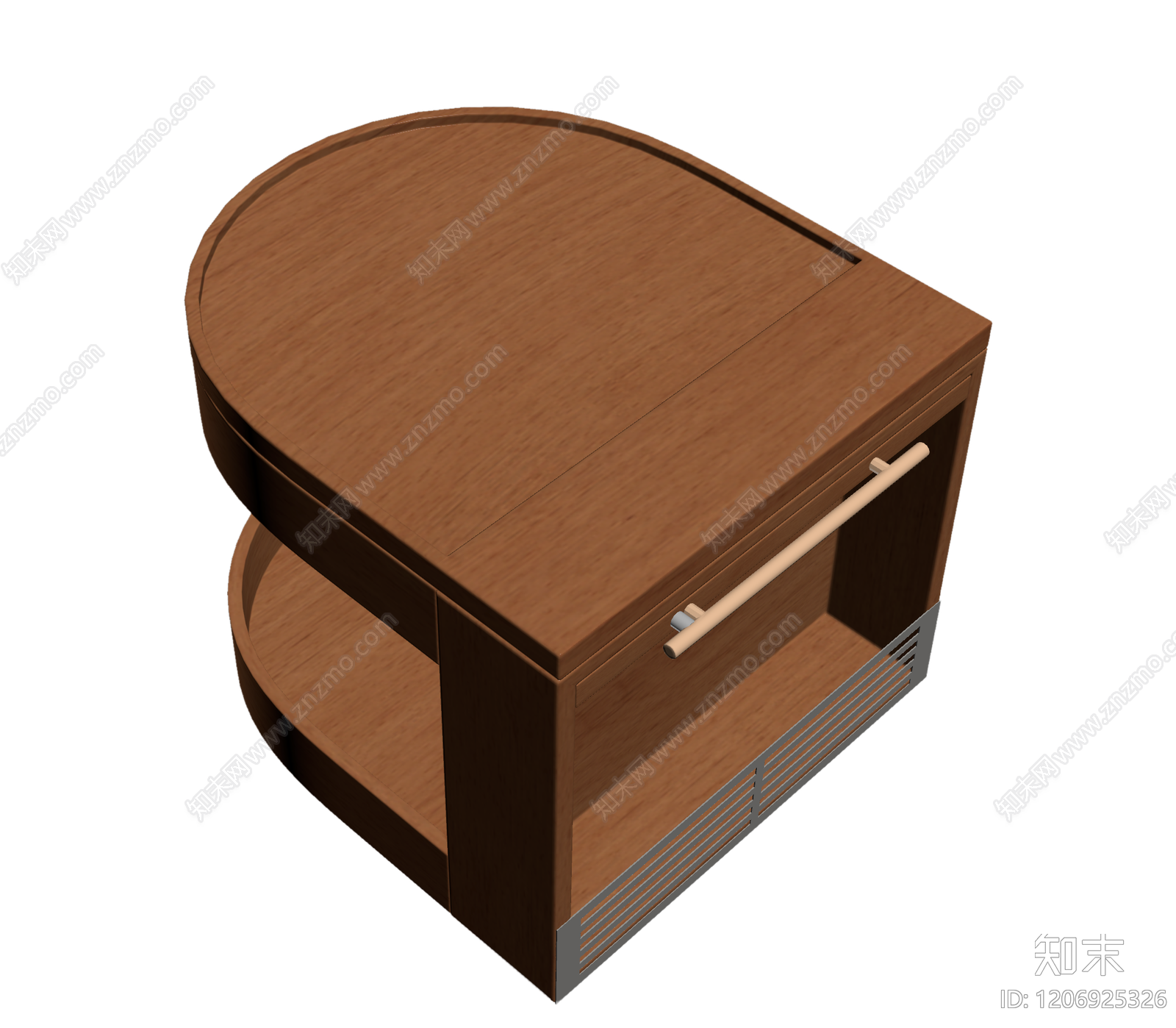 木质弧形柜体3D模型下载【ID:1206925326】
