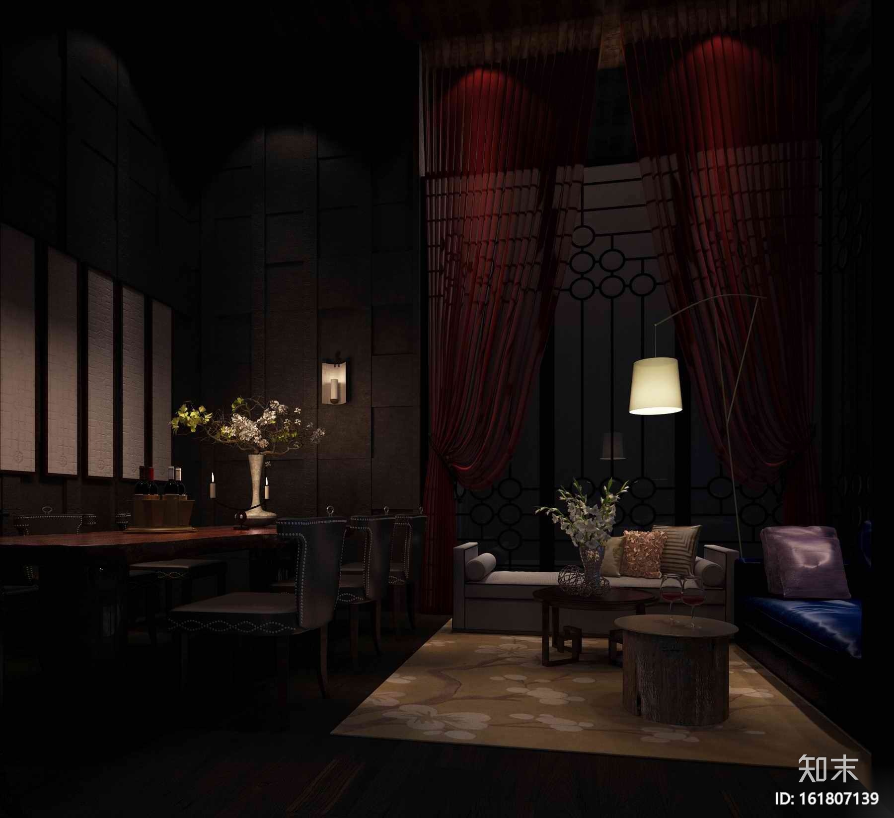 国际顶级大师设计红酒会所空间设计施工图（附效果图）cad施工图下载【ID:161807139】