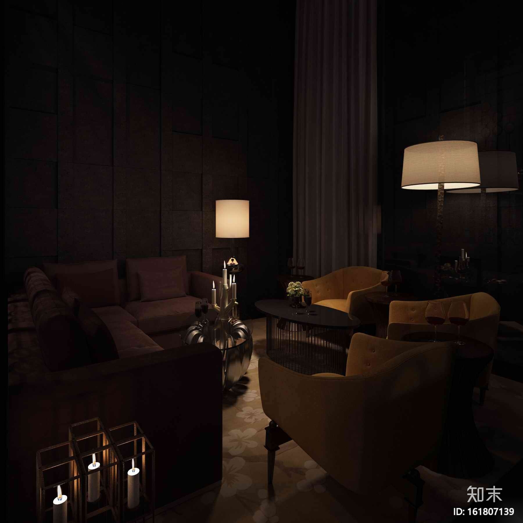 国际顶级大师设计红酒会所空间设计施工图（附效果图）cad施工图下载【ID:161807139】