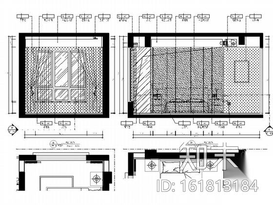 [惠州]现代风格温馨两居室样板间室内装修图（含效果）cad施工图下载【ID:161813184】