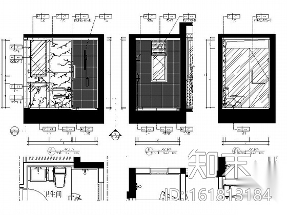 [惠州]现代风格温馨两居室样板间室内装修图（含效果）cad施工图下载【ID:161813184】