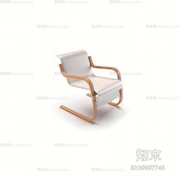 现代木艺扶手椅3D模型下载【ID:30957745】