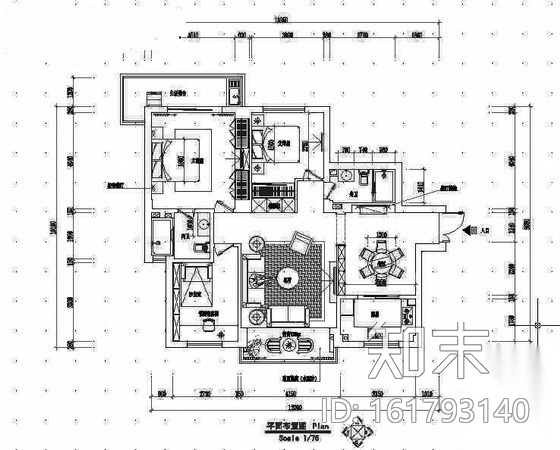 [温州]125平方三居室内装修图（含效果）施工图下载【ID:161793140】
