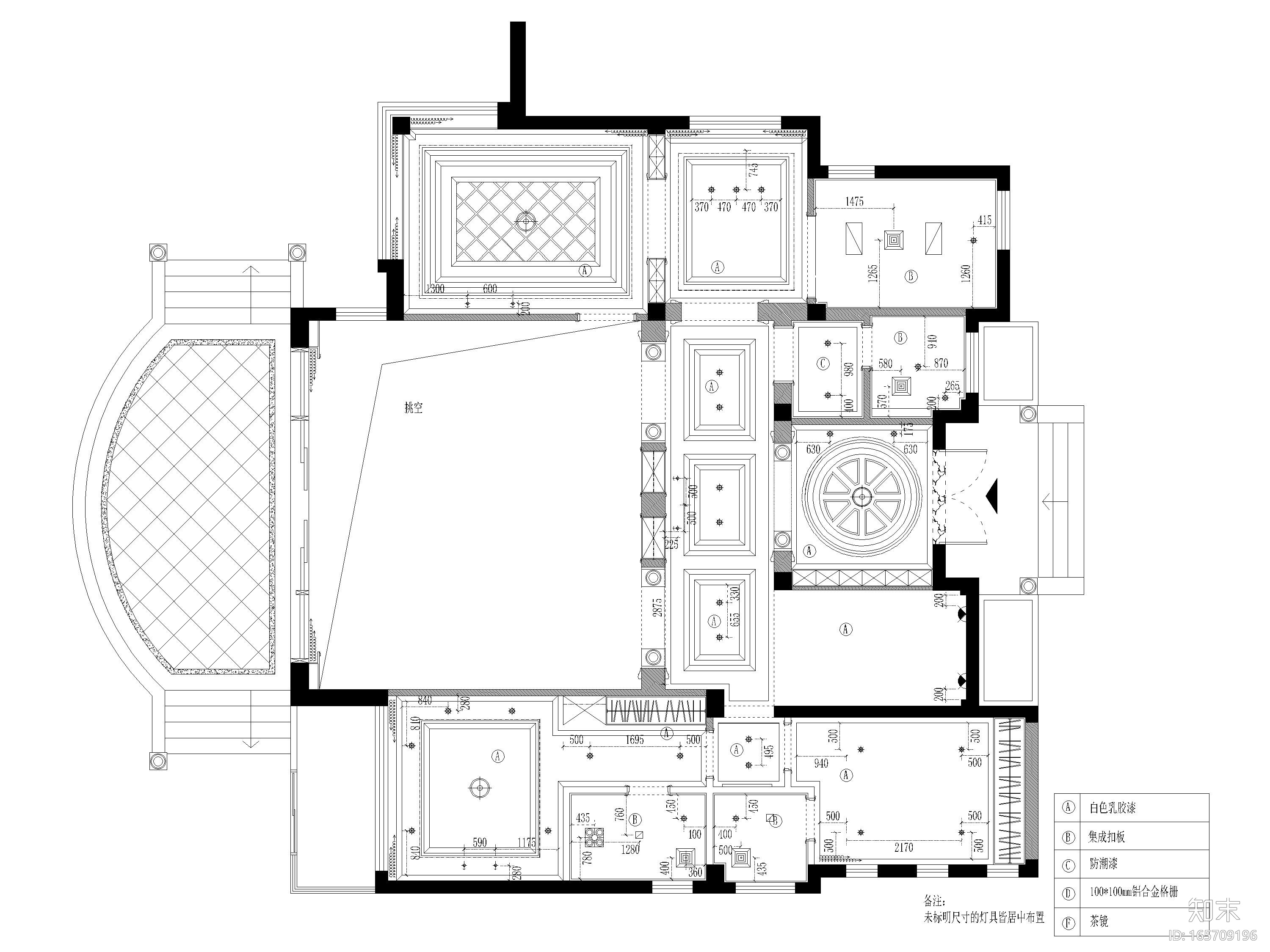 [福建]大洋鹭洲三层六居室别墅样板房施工图cad施工图下载【ID:165709196】