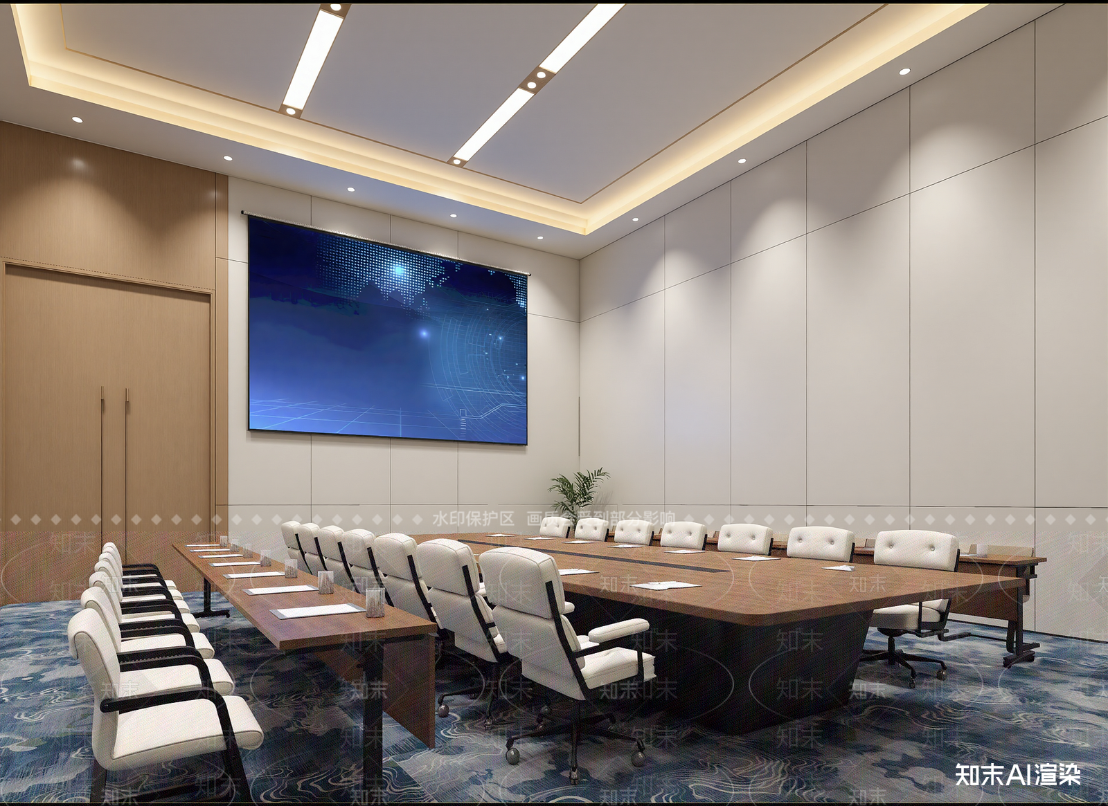 现代会议室3D模型下载【ID:1214948259】