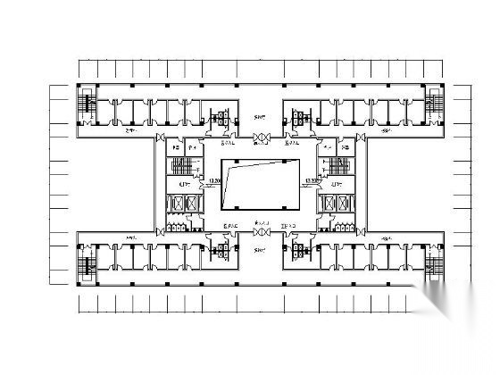 [西安]某医院七层门诊楼改扩建方案图cad施工图下载【ID:166710173】