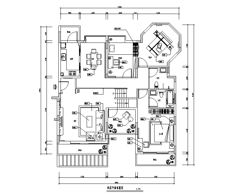 黑白色调住宅设计施工图（附效果图）cad施工图下载【ID:161758199】