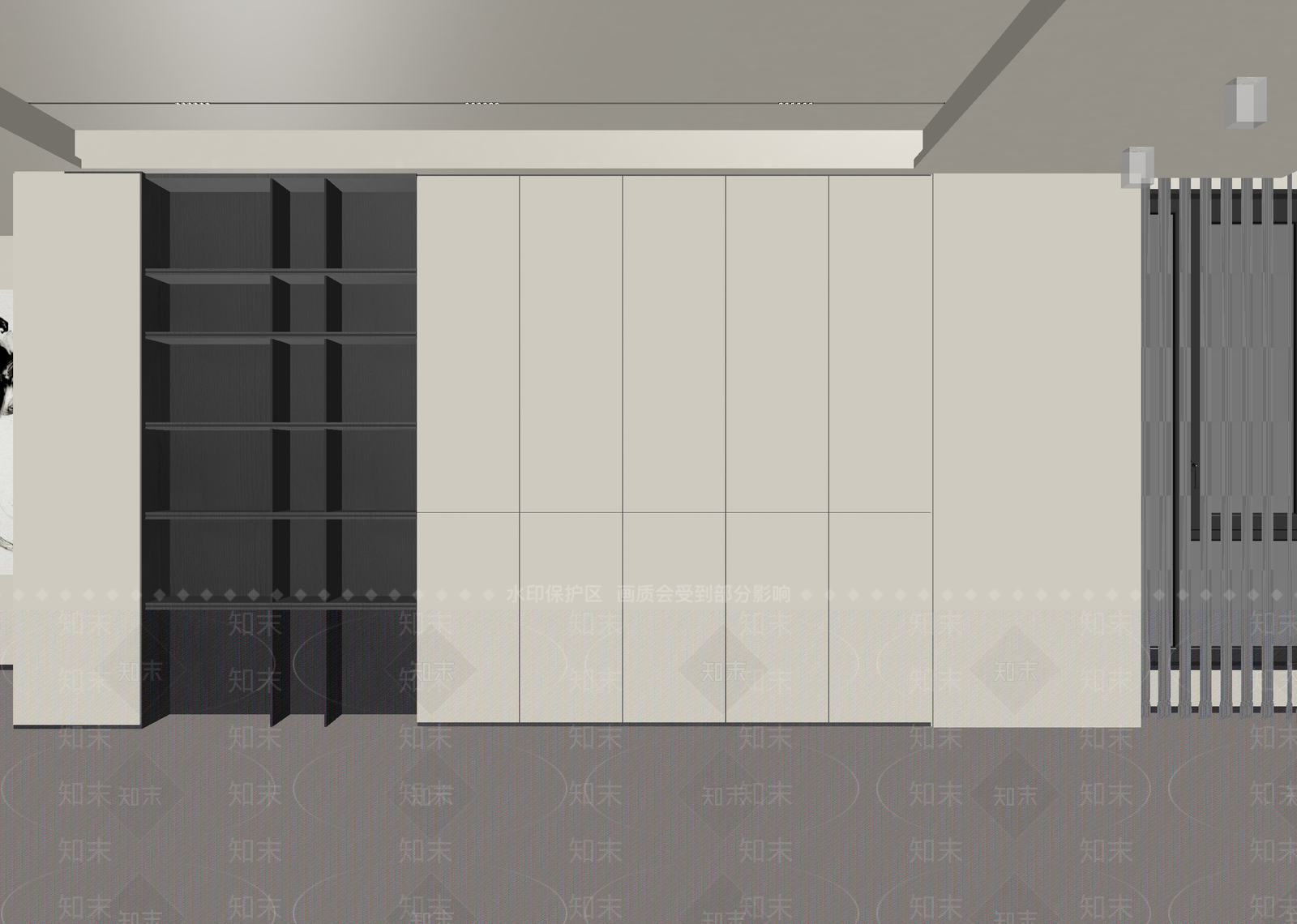 现代衣帽间3D模型下载【ID:1215035696】