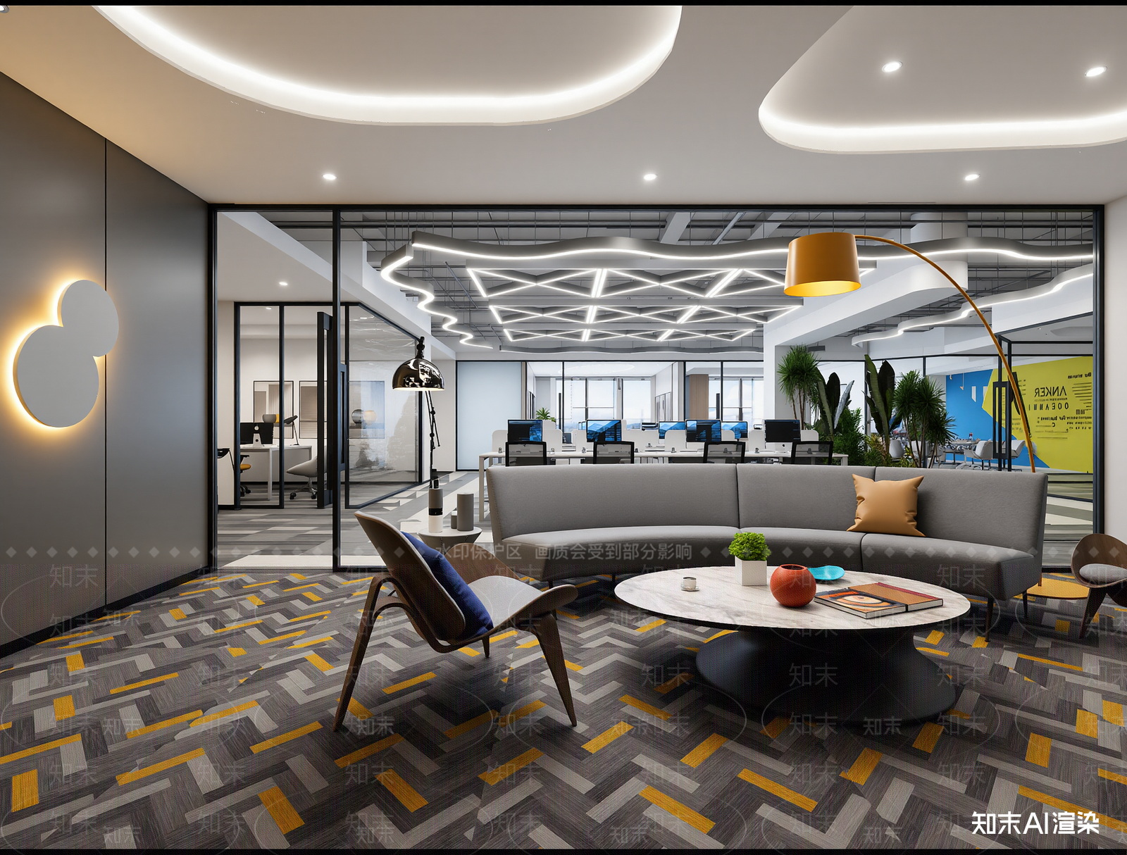 现代休息区3D模型下载【ID:1222023027】