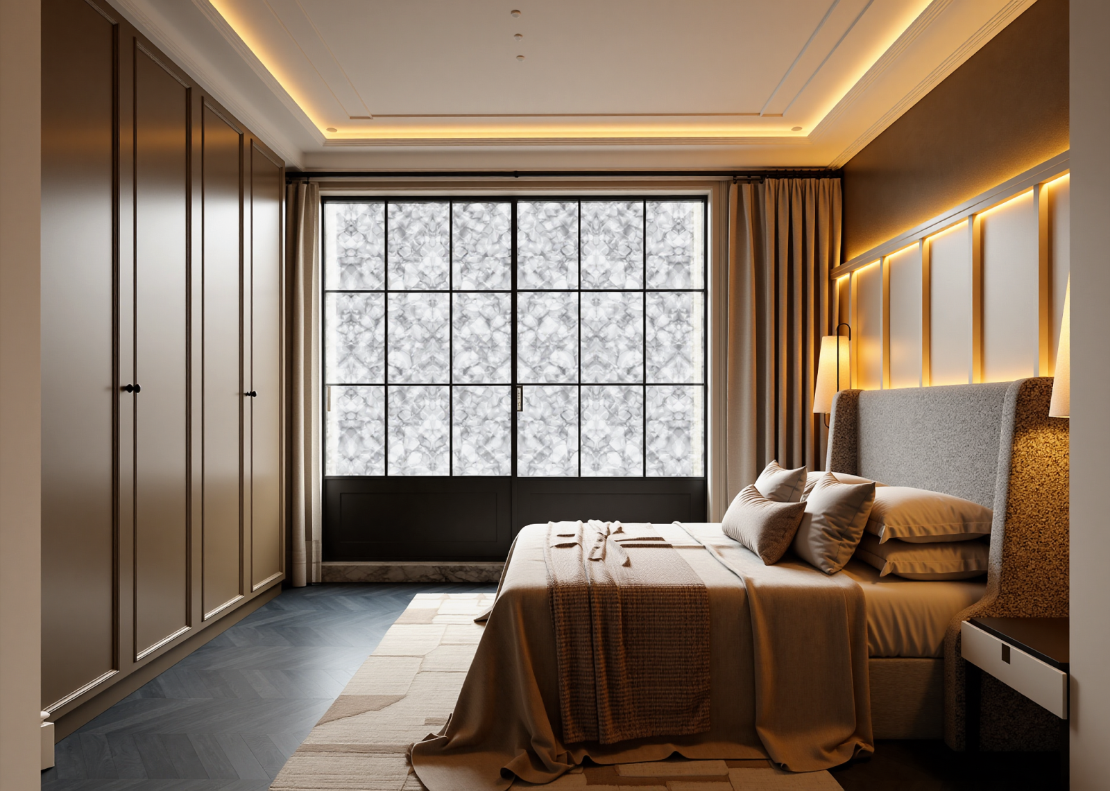 美式酒店客房3D模型下载【ID:1215189266】