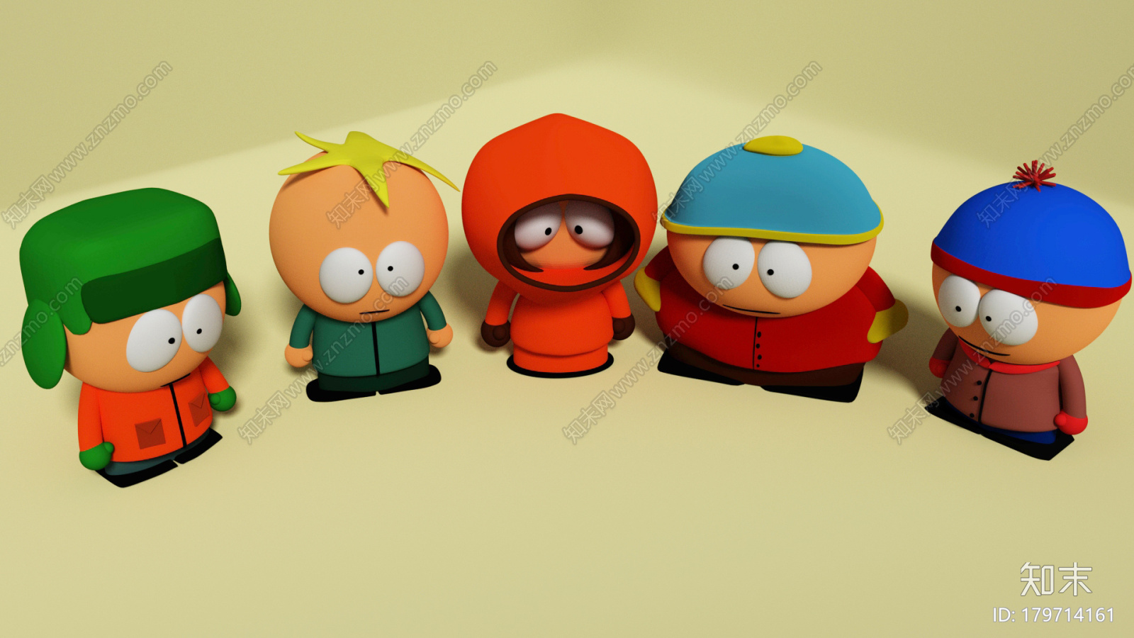 SouthPark南方公园五人组CG模型下载【ID:179714161】