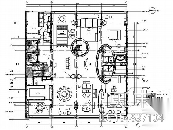 [北京]超级豪华的七星公寓室内装修施工图cad施工图下载【ID:164837104】