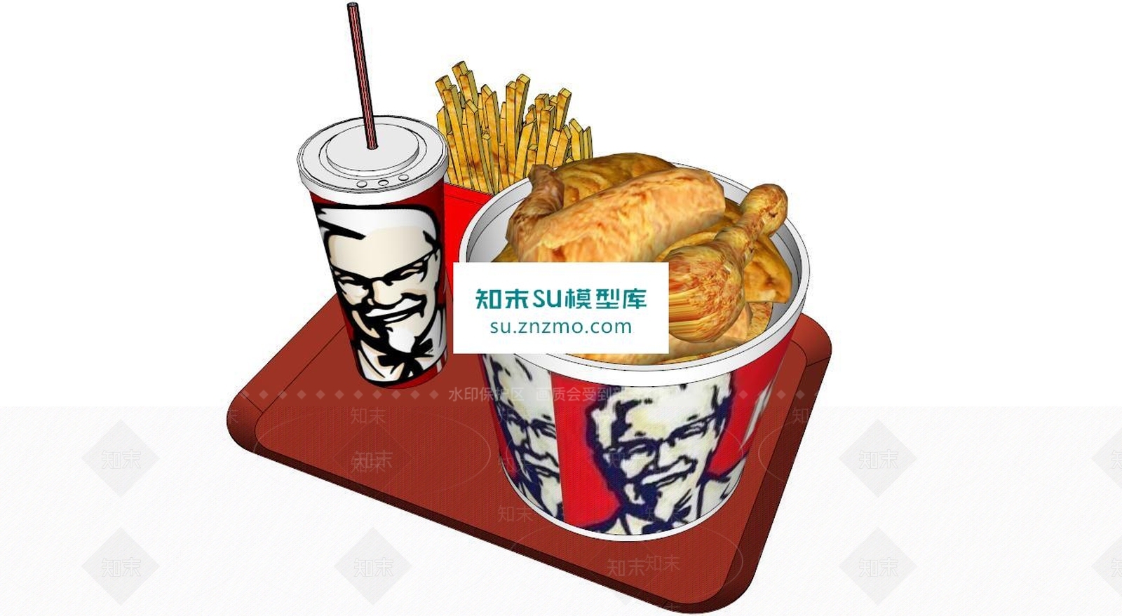 肯德基牌子SU模型下载【ID:163184221】
