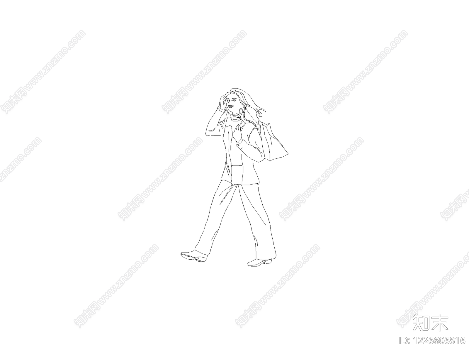 现代人物CAD图纸