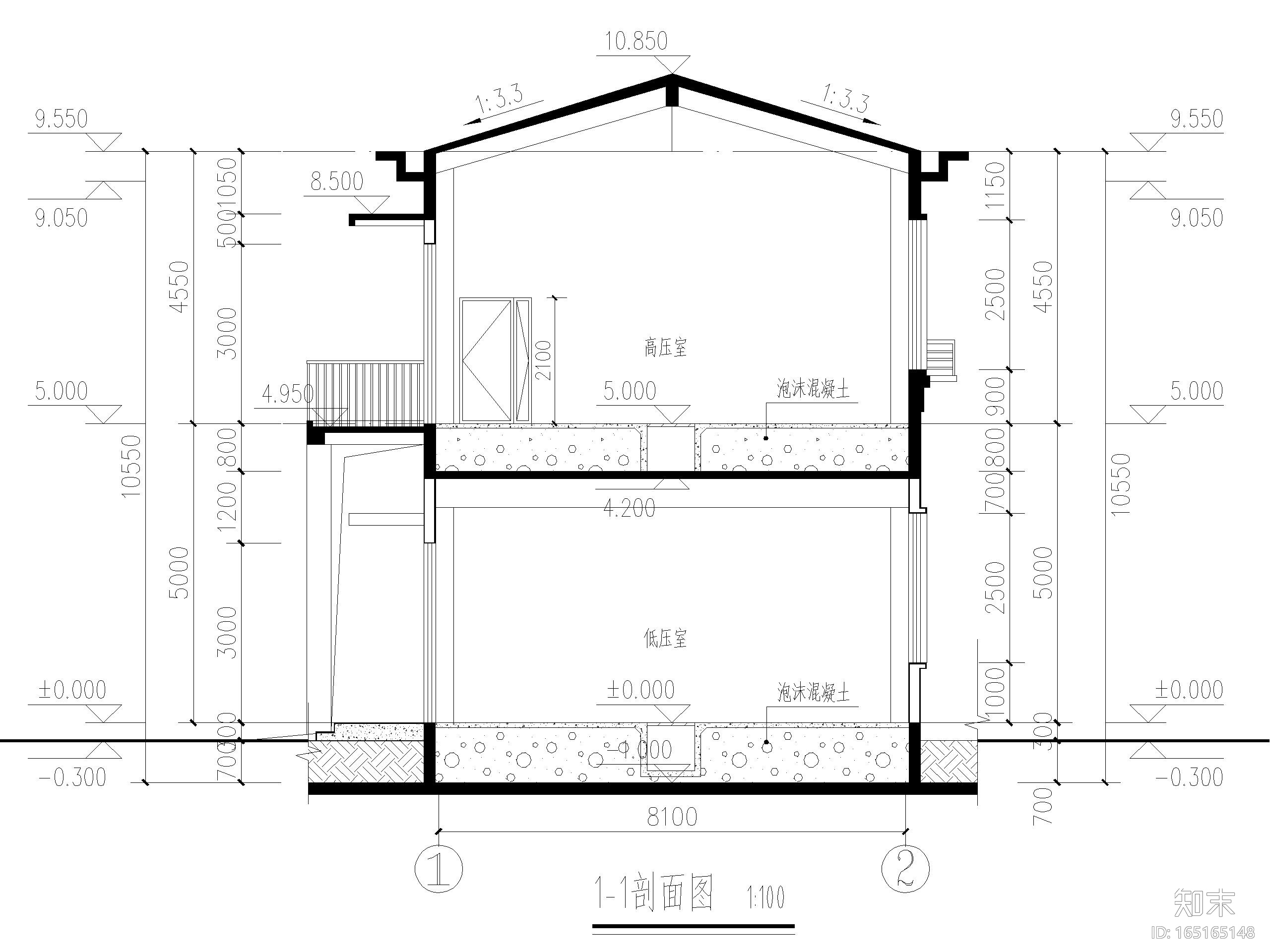 拆迁复建小区配电房建筑施工图设计cad施工图下载【ID:165165148】