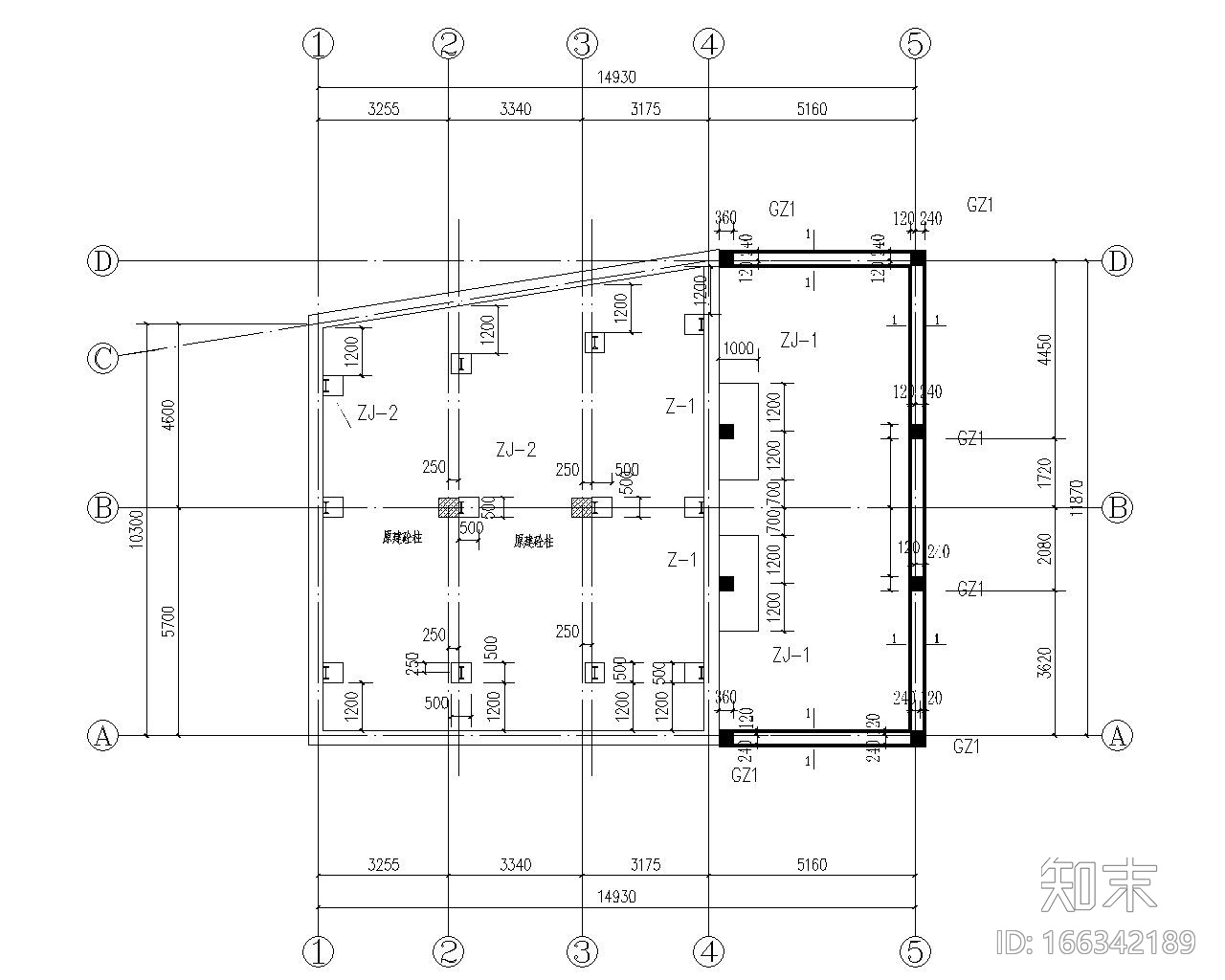 食堂改造钢结构工程施工图（CAD）cad施工图下载【ID:166342189】