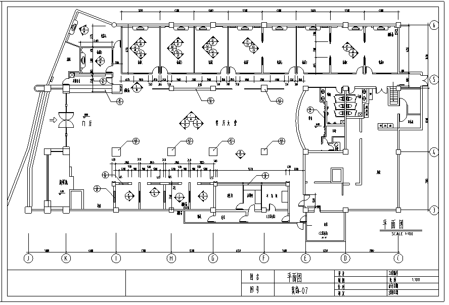 上海某大型知名酒店室内装修设计施工图（59张）cad施工图下载【ID:161848197】