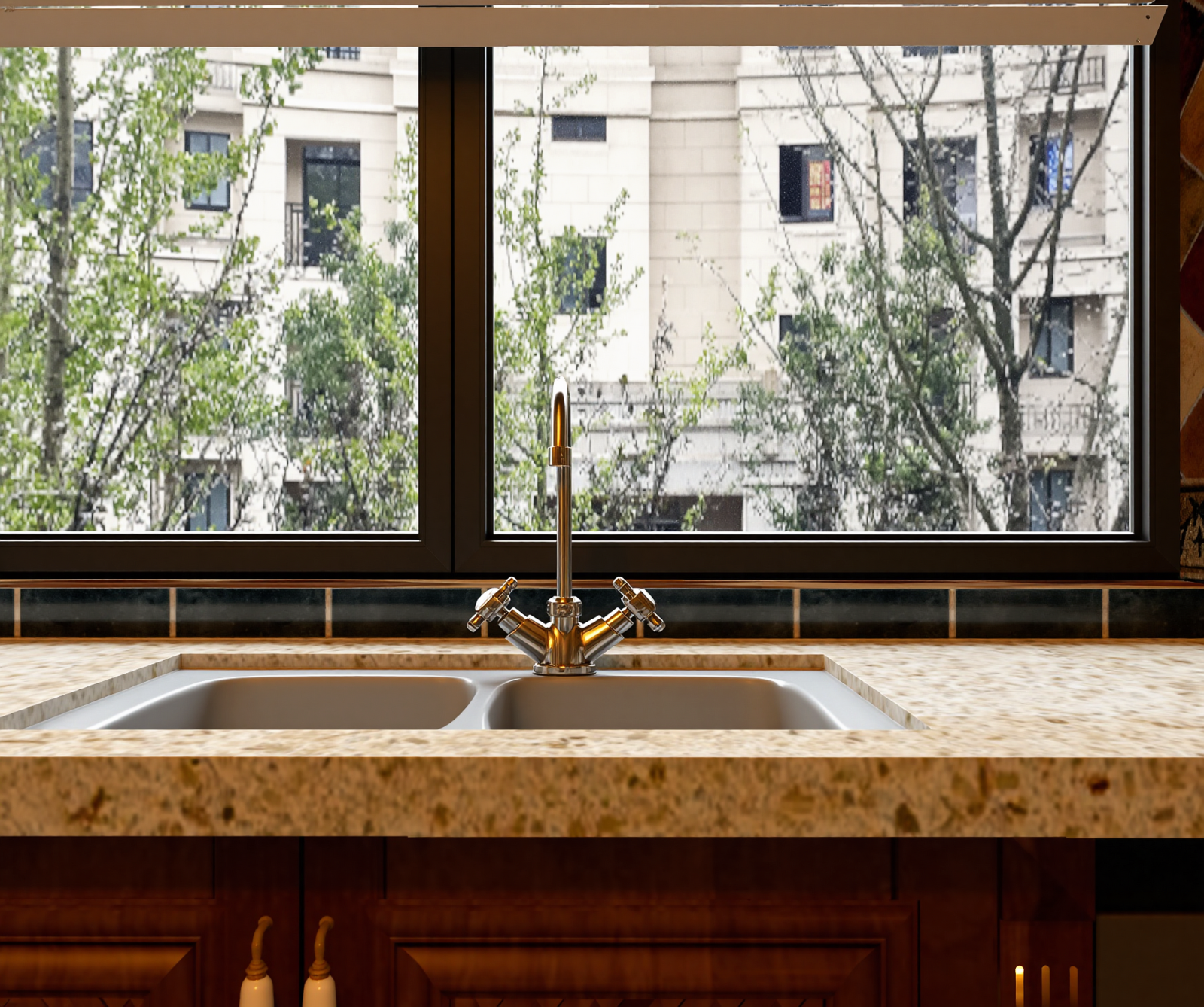 欧式古典封闭式厨房3D模型下载【ID:1213893668】