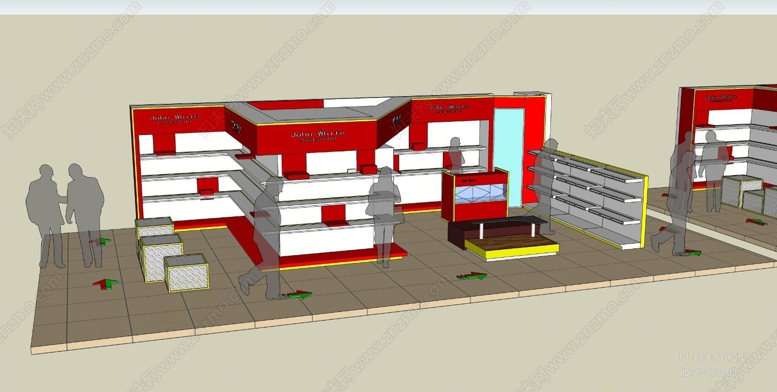 商场里面的鞋店SU模型下载【ID:134730083】