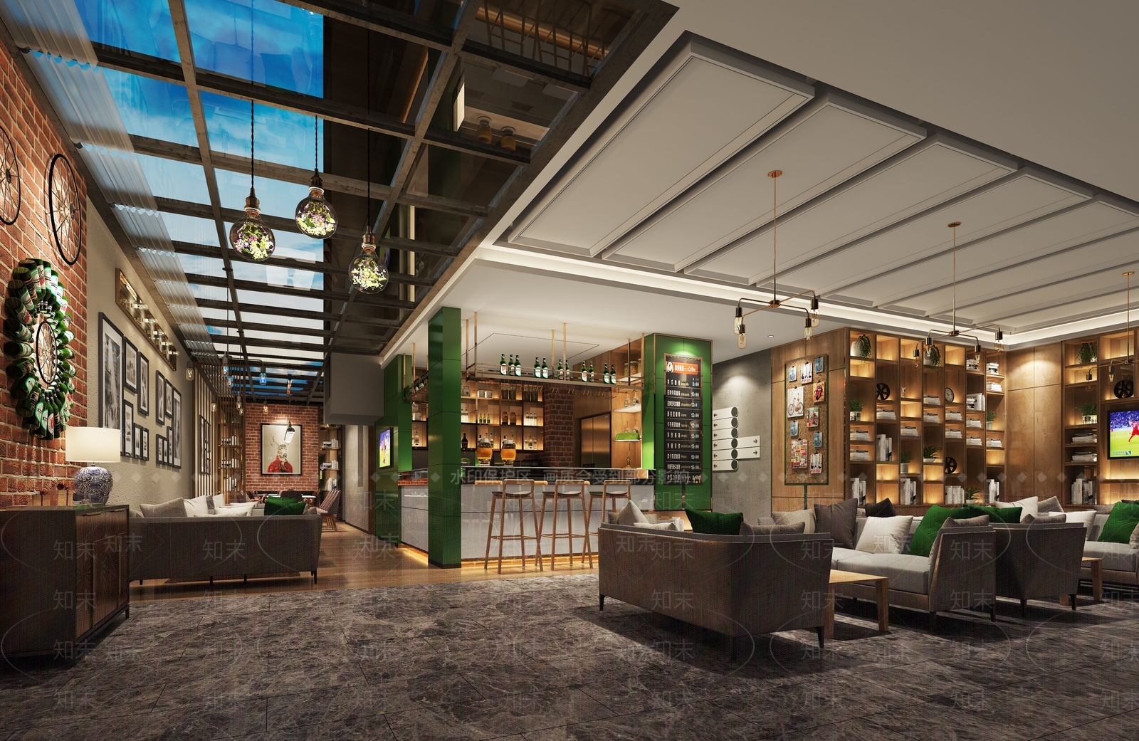 现代个性清吧餐厅3D模型下载【ID:435060484】