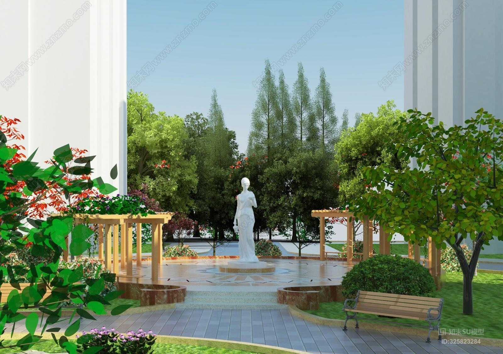 蝴蝶广场规划设计SU模型下载【ID:325823284】