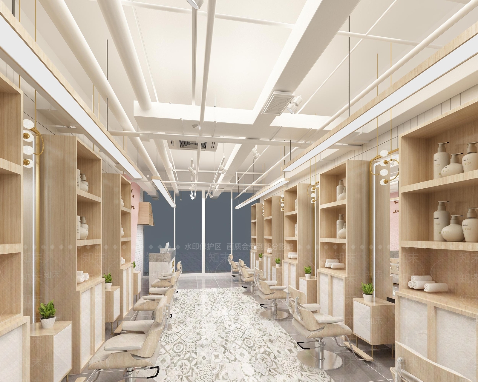 北欧原木色理发店3D模型下载【ID:935094724】