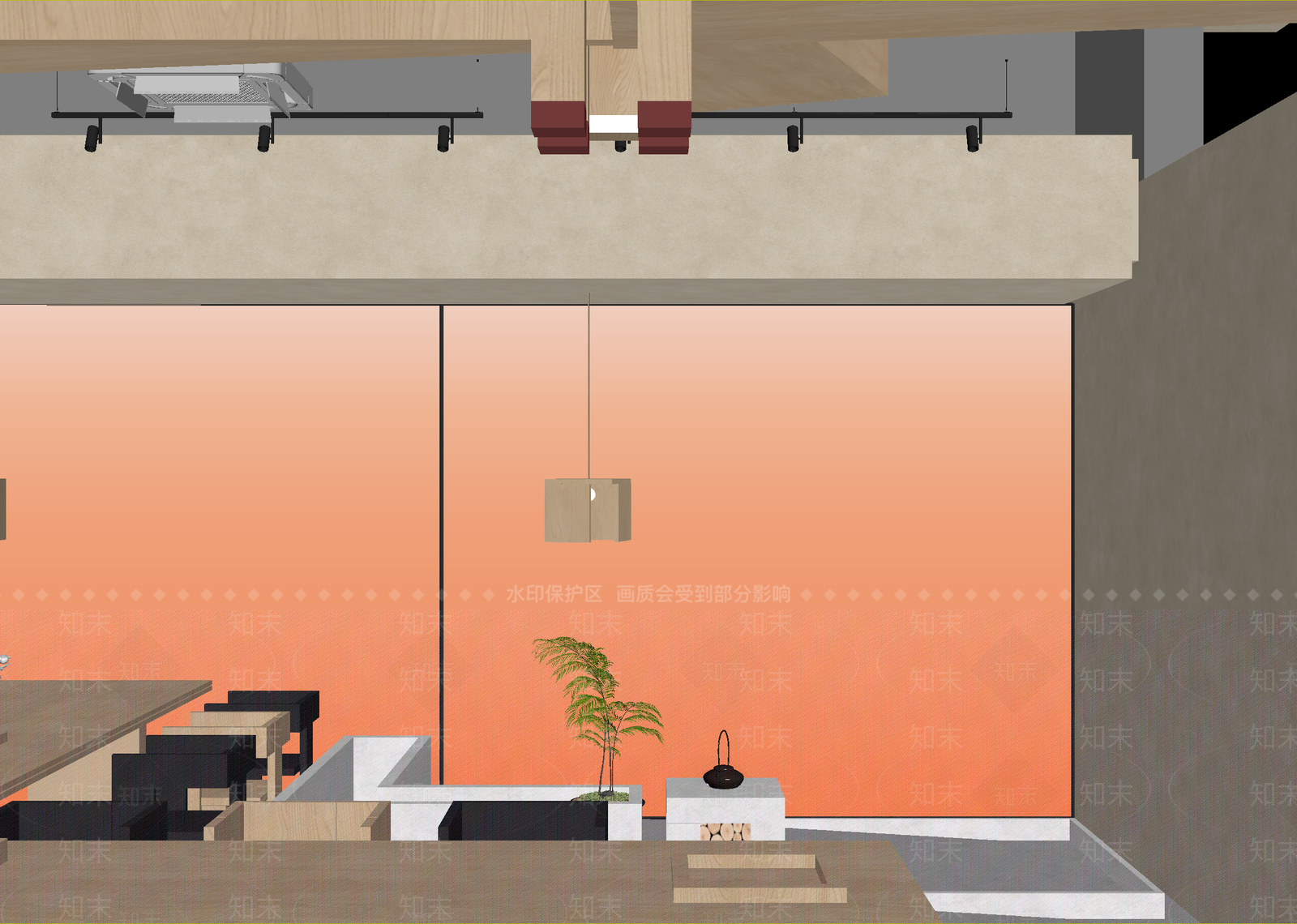 极简咖啡厅3D模型下载【ID:1215040669】