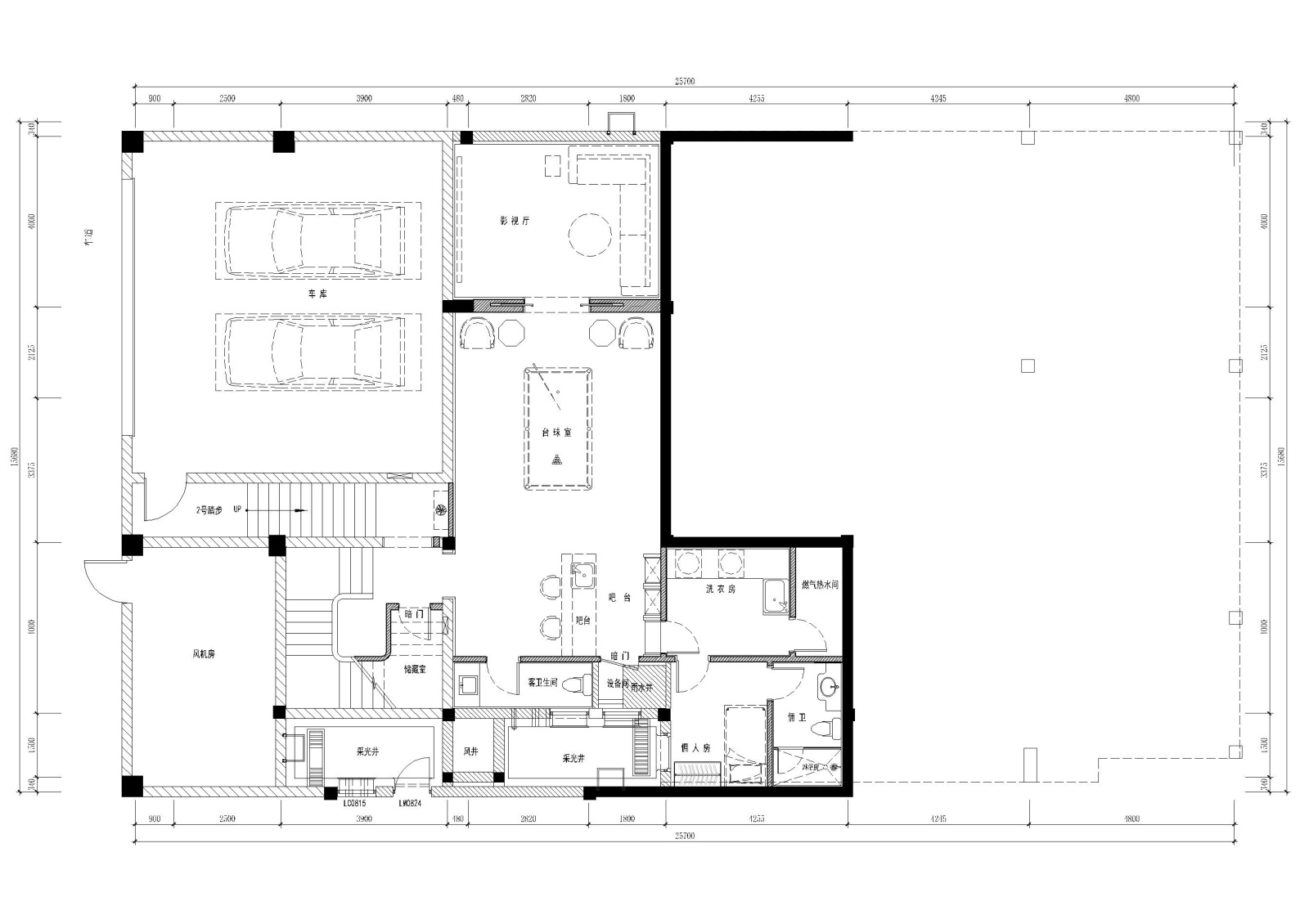 新中式混搭风双层别墅室内施工图+效果图施工图下载【ID:160494148】