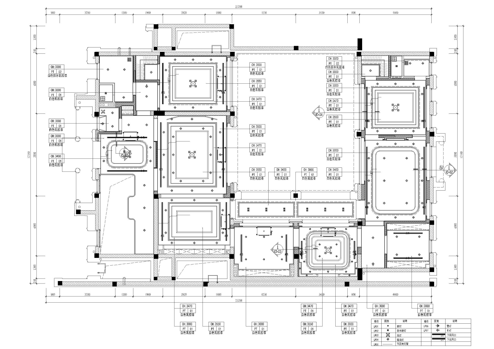 新中式混搭风双层别墅室内施工图+效果图施工图下载【ID:160494148】