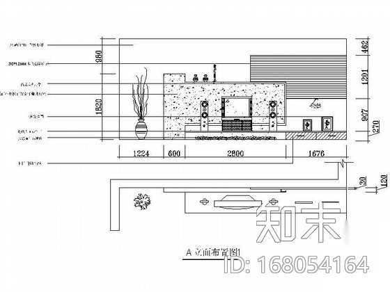 四室两厅三卫装修图cad施工图下载【ID:168054164】