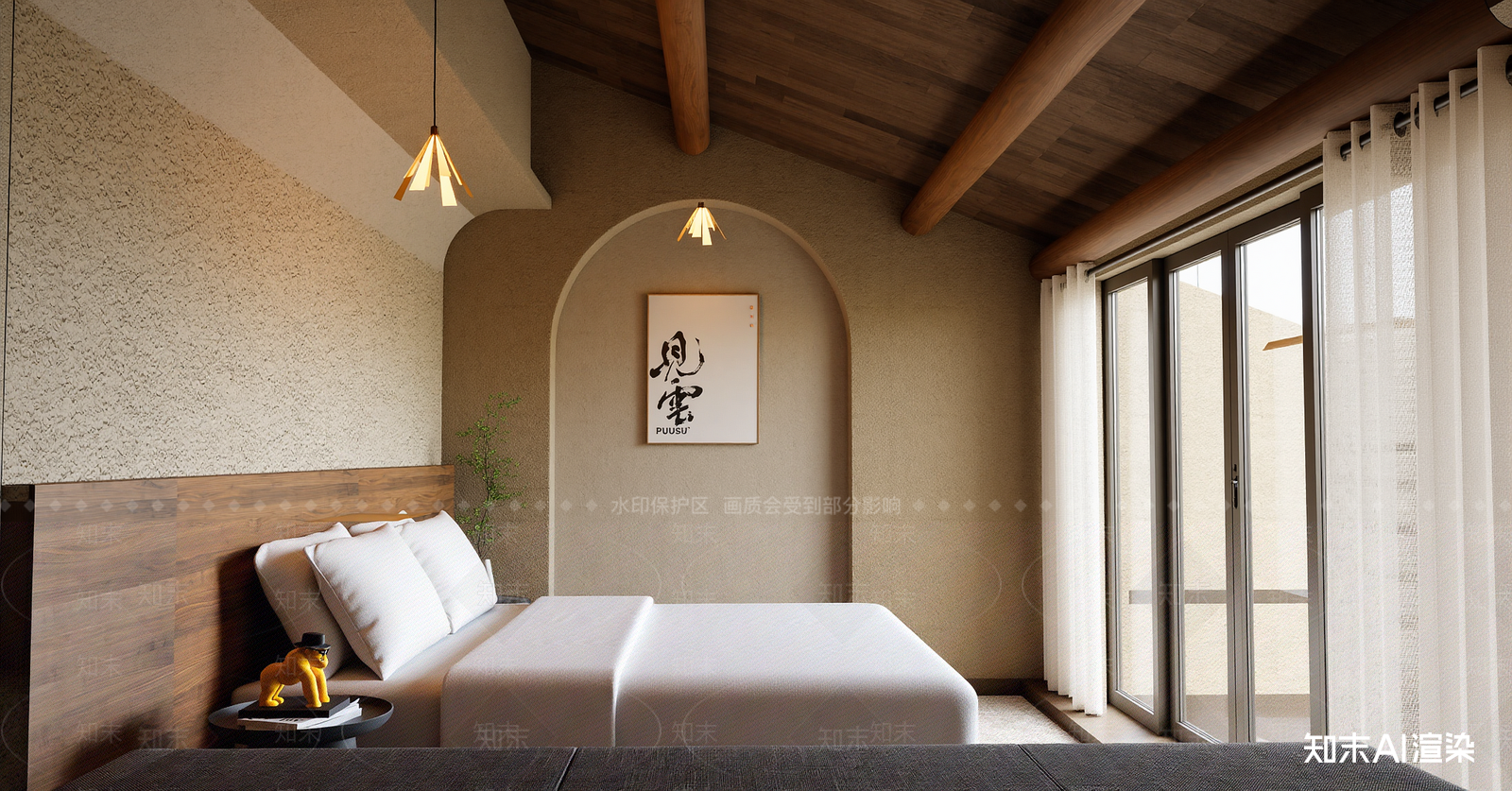 侘寂民宿客房SU模型下载【ID:1215998268】