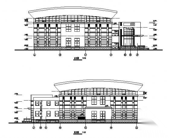 室内手球馆建筑施工图施工图下载【ID:151678174】