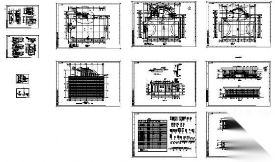 室内手球馆建筑施工图施工图下载【ID:151678174】