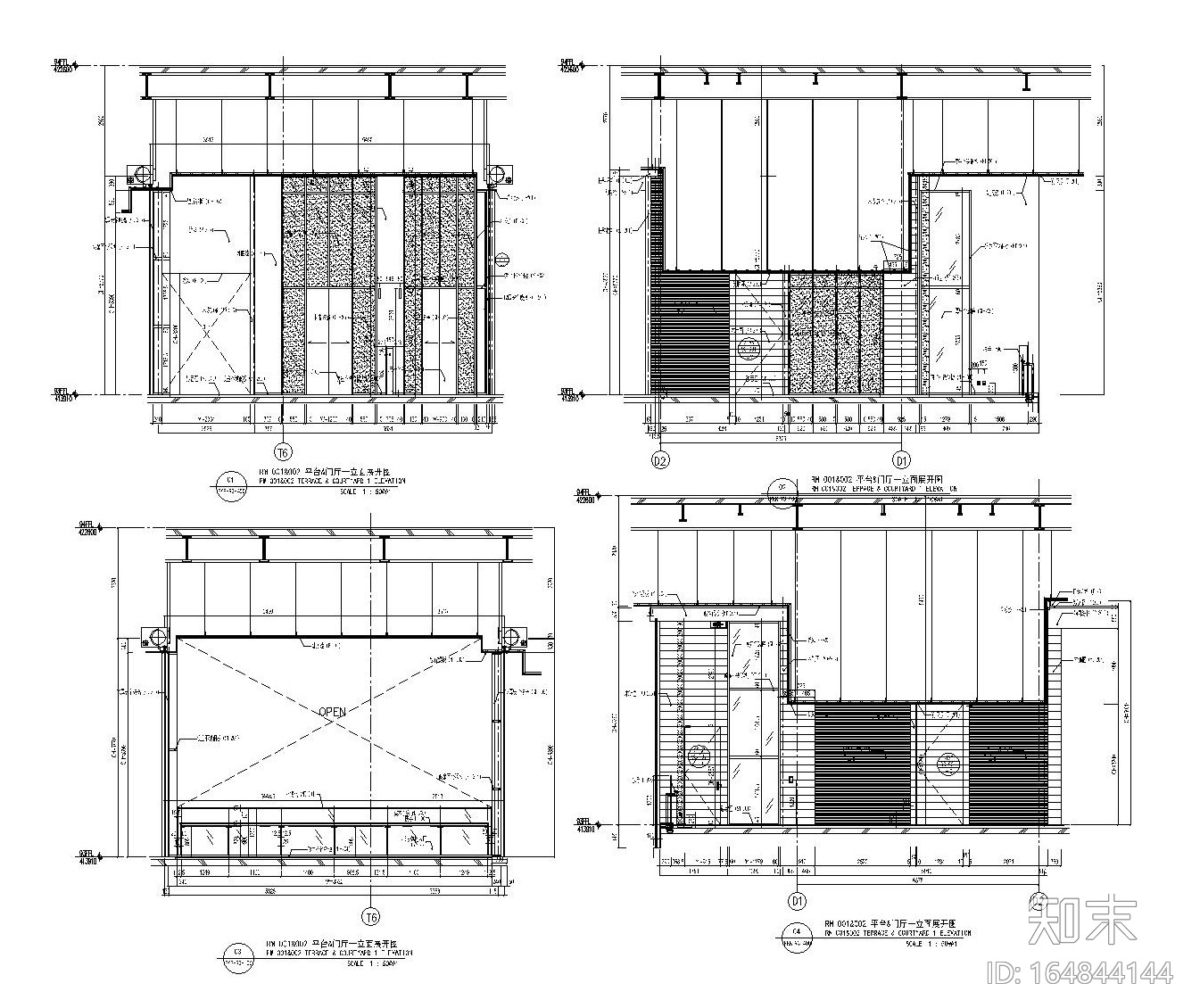 上海环球金融中心93层餐厅装修竣工图（附实景照片）cad施工图下载【ID:164844144】