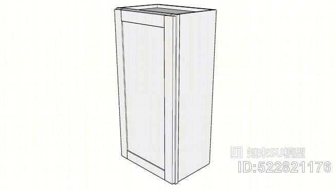 W1836—12“深一门”壁挂壁柜SU模型下载【ID:522821176】