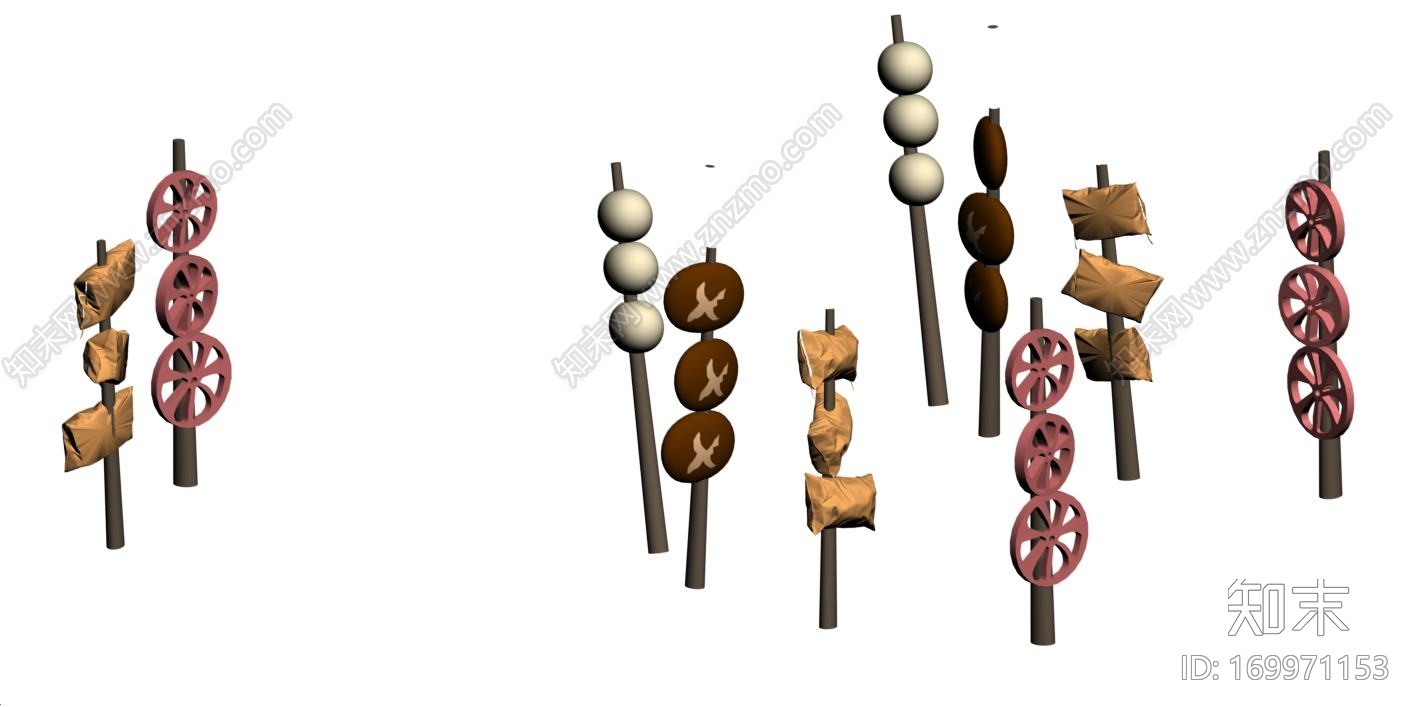 丸子勺子叉子肉串鱼豆腐串CG模型下载【ID:169971153】